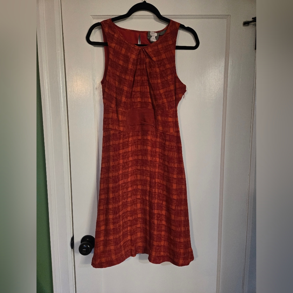 Anthropologie Rust Plaid Midi Dress